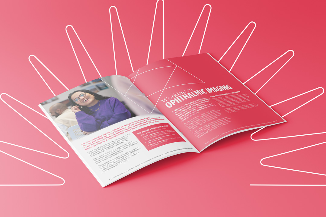 UoG Ophthalmic Imaging Degree Apprenticeship Brochure Spread